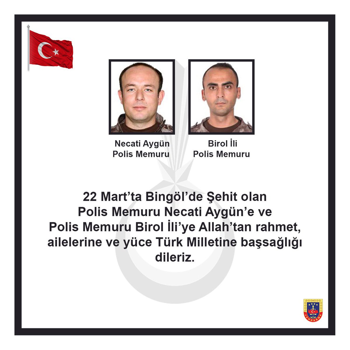 jandarma's tweet photo. Başımız sağ olsun.🇹🇷 https://t.co/AKgj05WO4c