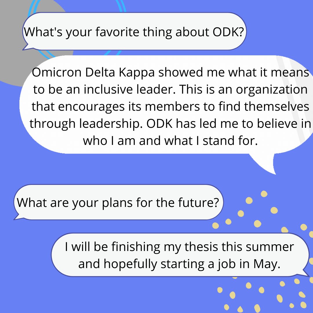 Today is the first day of our exec spotlight! Today we are presenting our president, Sophia Spivey! Sophia has served as the president of ODK for several terms, and is currently a second year master's student in the Forensic Science program here at BGSU. Thank you to Sophia!