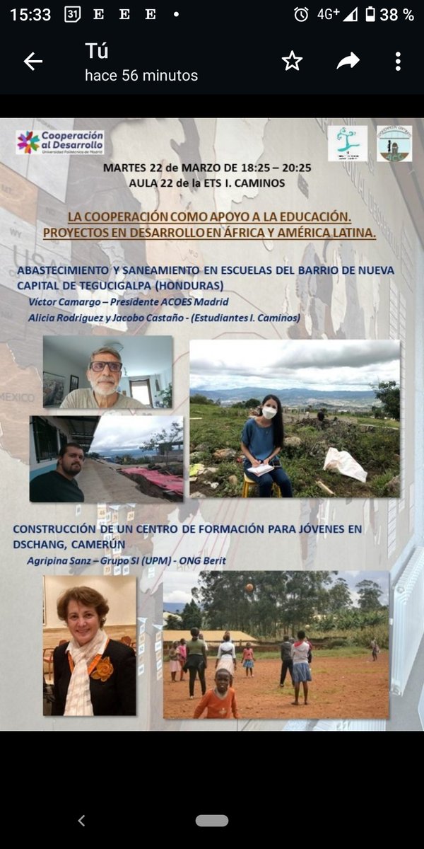 AySdes's tweet photo. 🔊Os invitamos a que participéis hoy en la charla online sobre LA COOPERACIÓN COMO APOYO A LA EDUCACIÓN. PROYECTOS EN DESARROLLO EN ÁFRICA Y AMÉRICA LATINA UPM

🕖Fecha: 22 de marzo (18:25-20:25)

🖥Mas info: https://t.co/N45B7BD2Tn

📎Link de zoom: https://t.co/N3a9zUcH7r https://t.co/VVgMnwVLnO