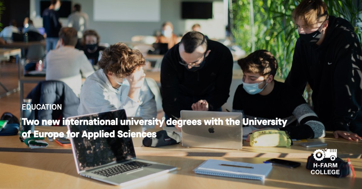 Our partnership with @UEGermany brings you the best of two future-ready offers.

BSc in Digital Business &amp; Data Science online open day 11.04 h-farm.link/bachelorsdegre…
MA in Innovation Design Management online open day 13.04 h-farm.link/mastersdegrees

#HFARMeducation #HFARMcollege