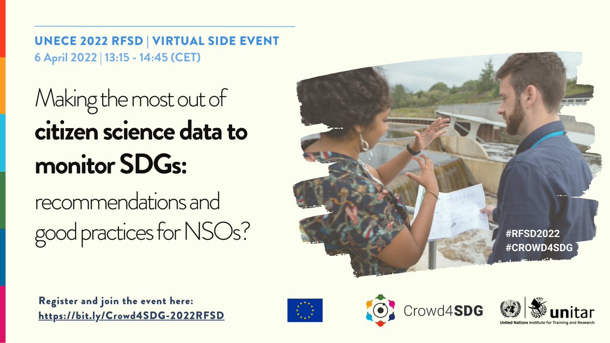 If you are curious to learn about best practices for NSOs on how to use citizen science data, join us on 6 April at 13:15 CET at bit.ly/Crowd4SDG-2022  

#RFSD2022 by #crowd4sdg