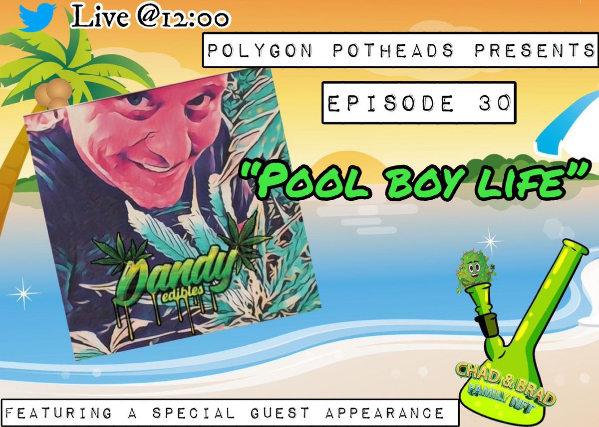 cabf_nft's tweet photo. GM everyone! ✌🏽💚

Our Presale mint is still live! 💯

Join us today on Polygon Potheads for Episode 30 “POOL BOY LIFE” 

Live at 9am PST w/ @DandyEdibles @CryptoBuds_420 &amp; Special Guests @HighMonks 😶‍🌫️😶‍🌫️😶‍🌫️😶‍🌫️💪🏽💪🏽💪🏽💪🏽 

#CannabisCommunity #CHADNFT #NFTCommunity #polygonpothead https://t.co/4c5cXgZI75