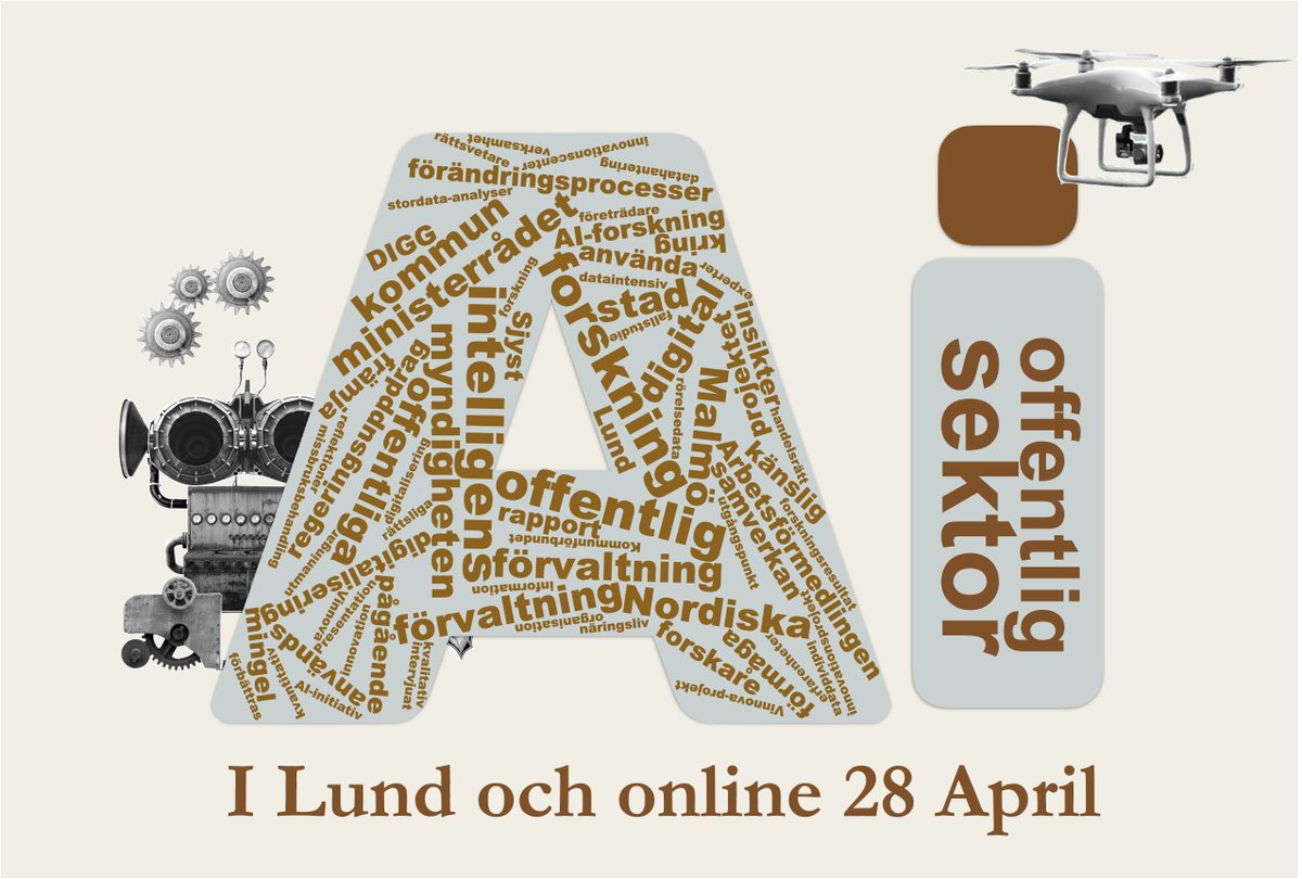 Den 28 april har vi en s.k. "fika-till-fika" om AI i offentlig sektor i AI Lund (<a href="/aimllu/">AI Lund</a>). Både på plats och online. Utöver att visa upp resultat från forskning (juridik, medborg., hälsa) så kommer företrädare för reg.uppdrag, och DO-mynd., för samtal. 
ai.lu.se/2022-04-28