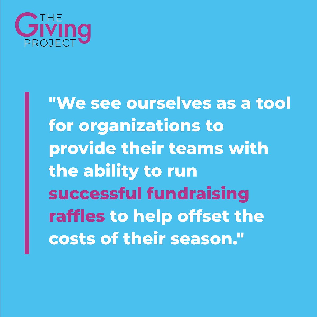 The Giving Project's online fundraising platform allows you to run a simple and effective fundraiser for your sports organization! 🎟️🏒🏈⚾⚽🩰

Learn more and start your campaign today at givingproject.com/sports/