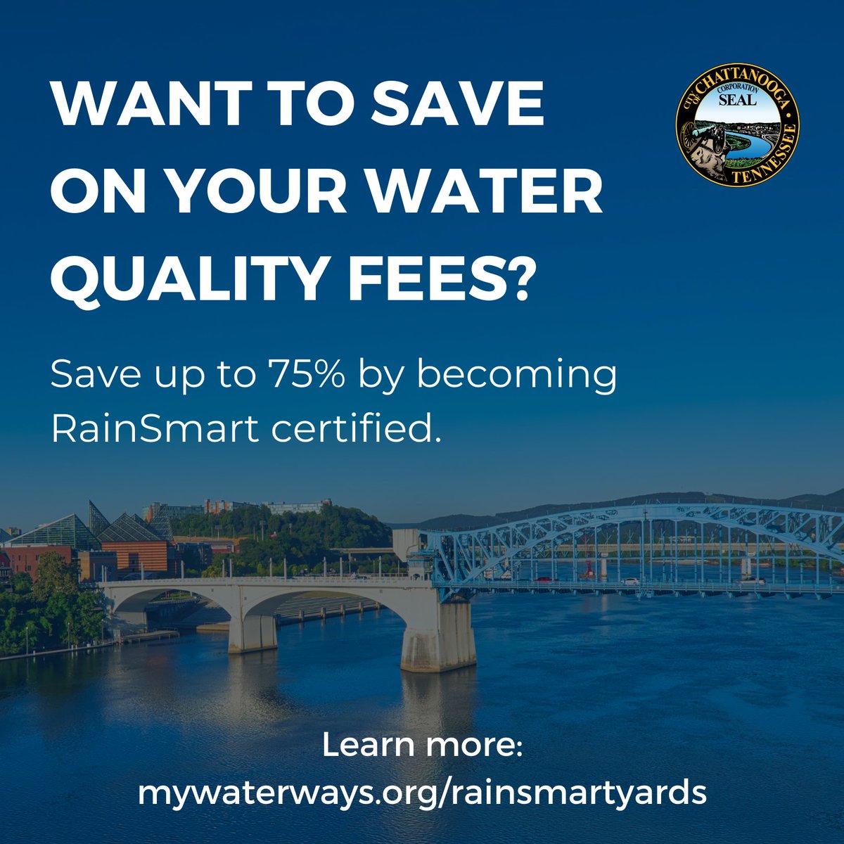 Chattanooga_gov's tweet photo. You can save up to 75% off your annual water quality fees by creating a sustainable, rainwater friendly yard! #Savethebees AND #Savethefees. Learn more and take the RainSmart quiz: https://t.co/4HsIPe2pCg https://t.co/5Be0DZ1EHe