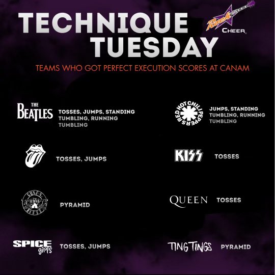 Happy Technique Tuesday! Congratulations to our teams who got perfect execution scores at Canam! 💜

#RockstarCheer #Best15Standard #RS4L