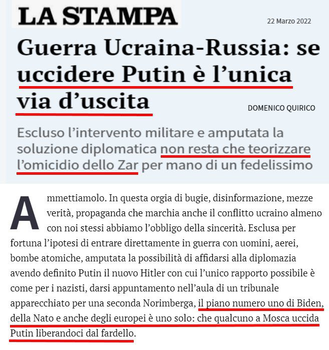 È un richiamo all’omicidio del presidente di un paese sovrano? Ma davvero? 🧐