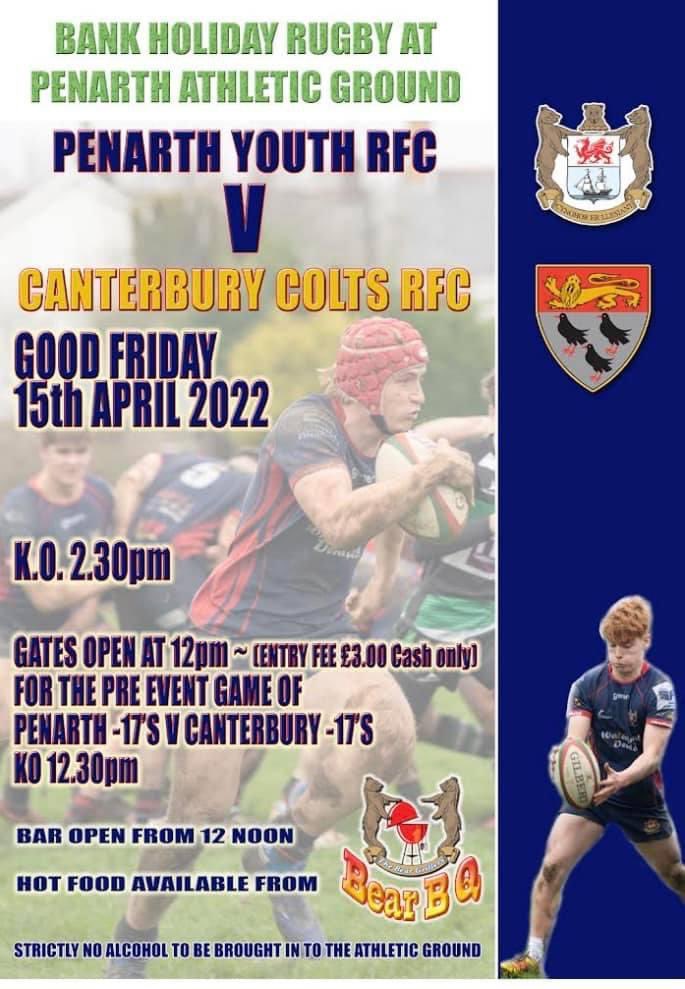 Two games of rugby for <a href="/PenarthRFC/">Penarth RFC</a> Youth at the Athletic club on Good Friday!! 
Everyone welcome #upthebears 🐻
