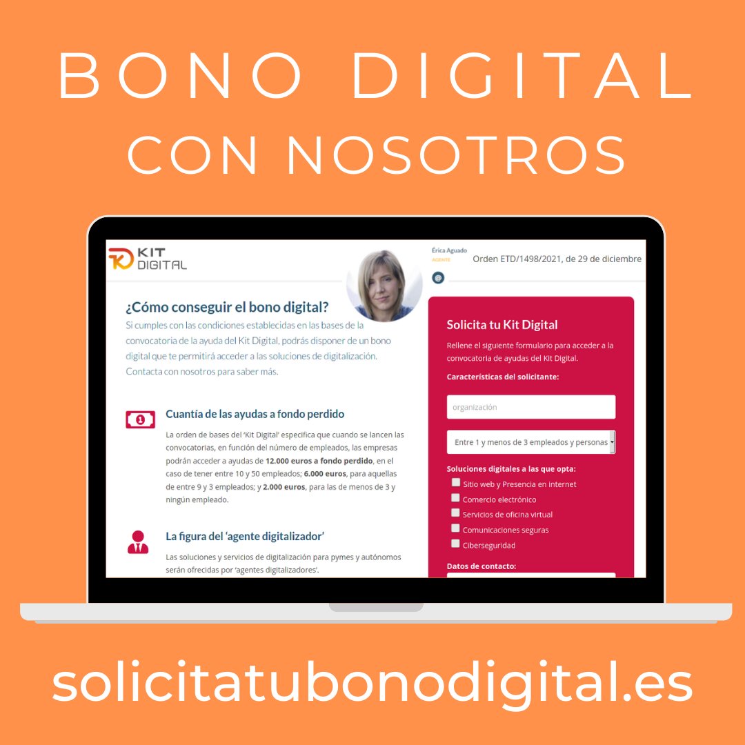 ¿Quieres digitalizar tu negocio?

Escríbenos en solicitatubonodigital.es y prepararemos la solicitud para digitalizarte.

#BonoDigital
#KitDigital