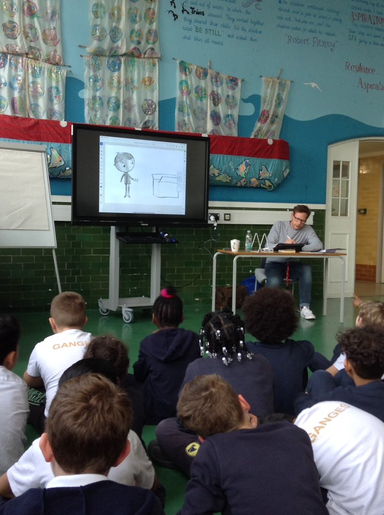 RFitzroyAcademy's tweet photo. #wallabyclass #koalaclass #kookaburraclass enjoyed their visit from @_TomMcLaughlin He read, drew and entertained📚✏️ https://t.co/Q9gklbIhGA