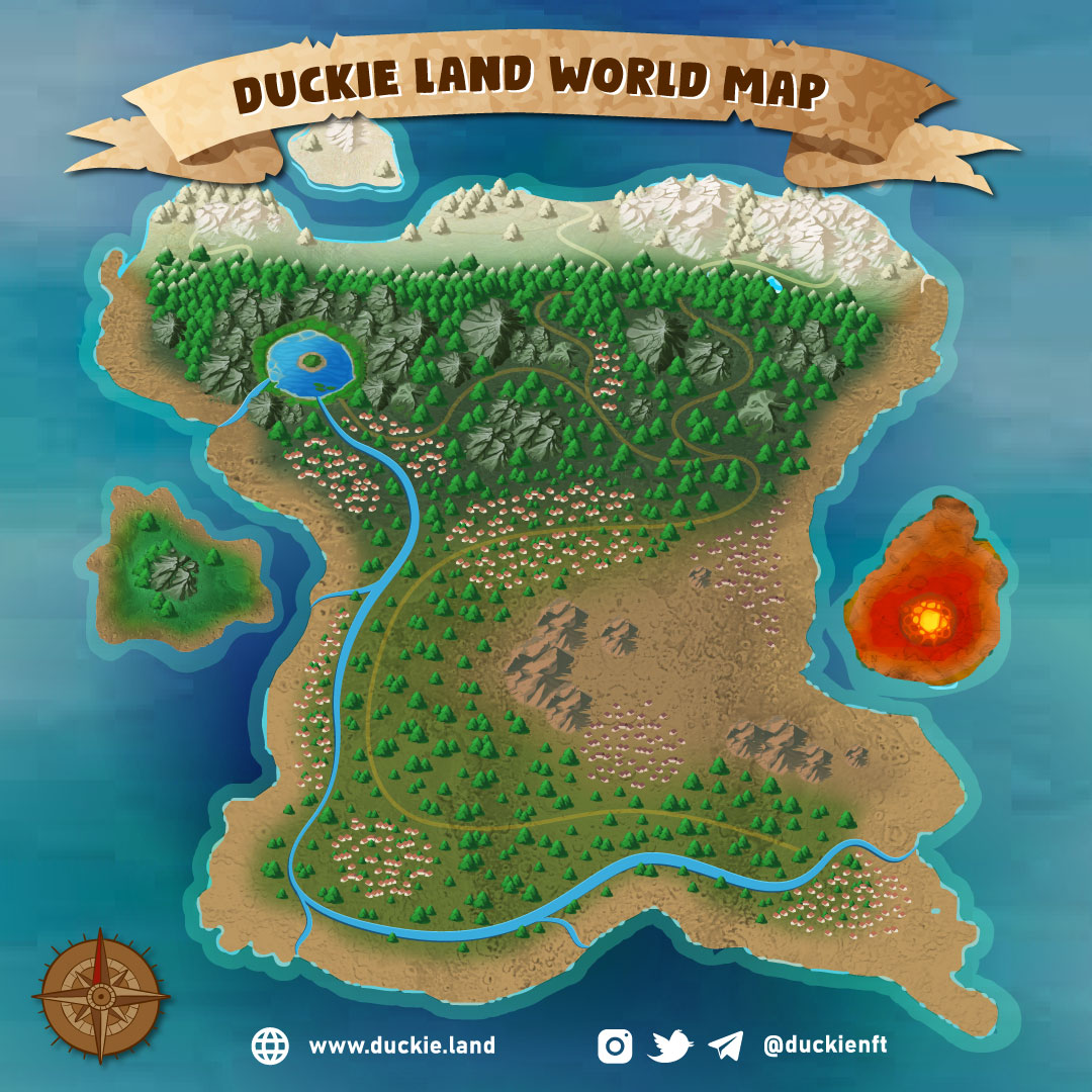 duckienft's tweet photo. 🗺 DUCKIE LAND WORLD MAP 🗺

🌍 Duckie Land World is divided into tokenized blocks of land NFT that #DuckieGang can own and develop. 

🏝 There are many #Land #NFT block types, such as Beach, Desert, Lava, Ice, Mountain, Undead, Mining, Cyber City, etc. https://t.co/rBngm5r9ZA