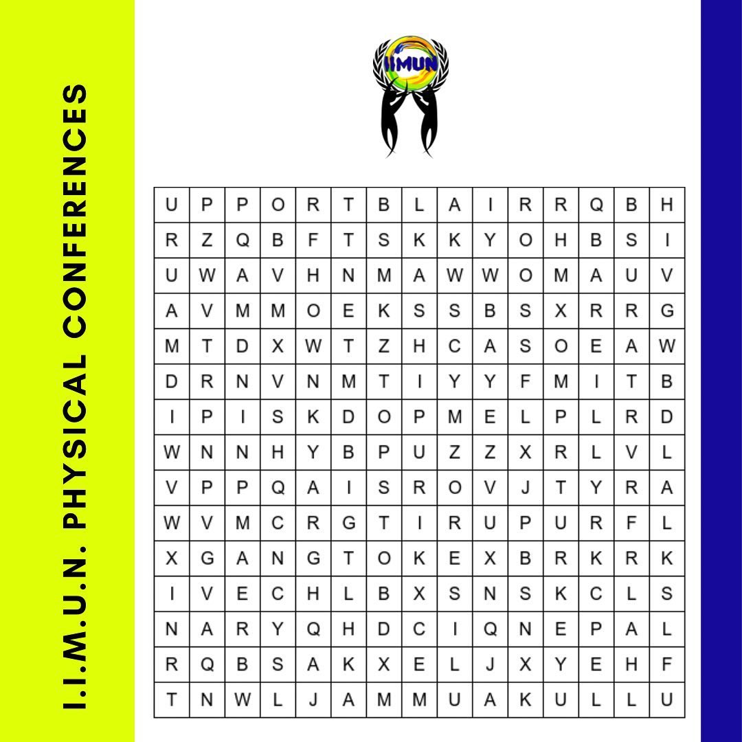 iimunofficial's tweet photo. Our upcoming physical conferences  are hidden in this word puzzle 🧩 

How many can you find? 

#physicalconference #iimun #iamiimun #adecadeofiimun #iimunphysicalconference https://t.co/55qJEoXUCP