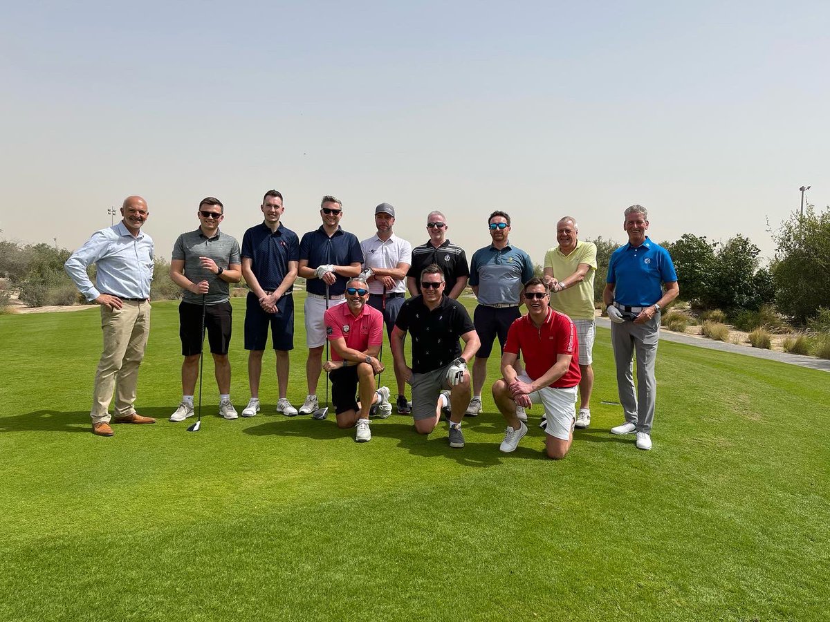 Seventy2golf's tweet photo. Staging the first official Golf Fam for some lucky golf travel companies into Qatar. Day 1 here at Education City Golf Club with the @FIFAWorldCup stadium in view has been a surreal but special experience. Now onto the @dpworldtour Qatar Masters tomorrow. #golfinqatar @VisitQatar https://t.co/TC9sR1alWo