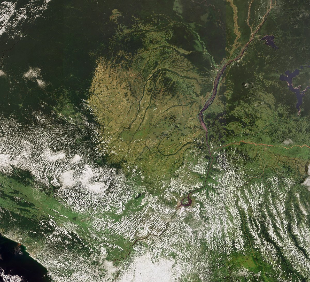 ESA_EO's tweet photo. #WorldWaterDay calls for a selection of some of our finest #EarthFromSpace images of lakes and rivers. What's your favourite? 
1️⃣Lake Neusiedl
2️⃣Congo River
3️⃣Great lakes
4️⃣Parana river https://t.co/Azu3LiqVS0