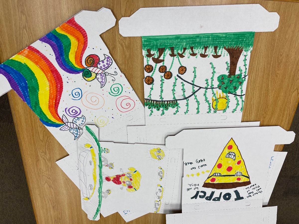 RushtonLibrary's tweet photo. Pizza box decorating is under way and the students are EXCITED!!!

           Mark your calendars - 
Rushton Night at Toppers Pizza is  
                    April 4!  

Order a pizza and it will come in a custom- designed box by your student.  More info will be coming home soon! https://t.co/YIquKOp2e3