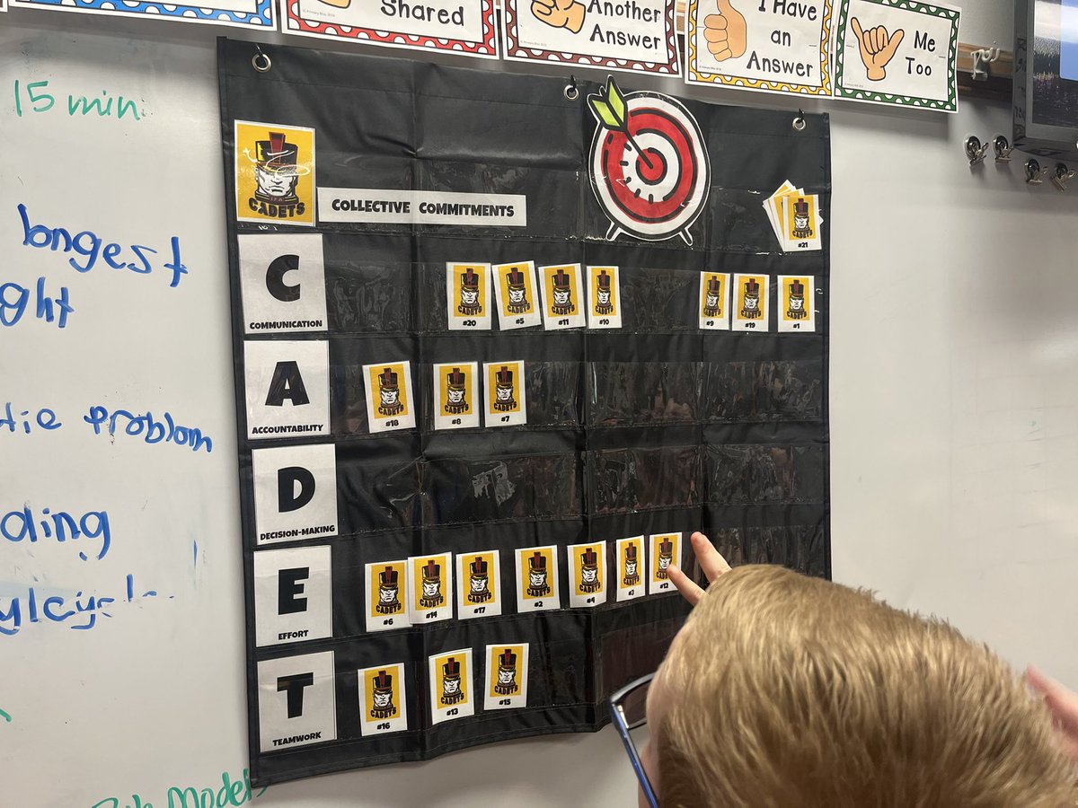 FettKyle's tweet photo. Neat to see @EmilyMEngland incorporating our new collective commitments into the goal setting process for students. #IFACadetPride https://t.co/odMiOZ2heP