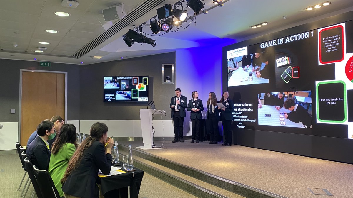 <a href="/SCA_Community/">Salford City Academy</a> team is presenting Tongue Twister Game, a card game with alliterative phrases challenging the players to pronounce individual words. <a href="/DesignMuseum/">the Design Museum</a> #DesignVentura