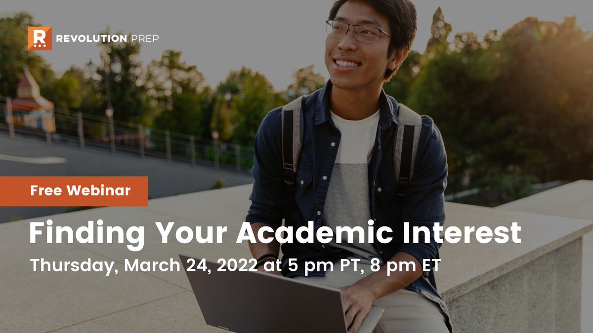 RevolutionPrep's tweet photo. FREE WEBINAR
Applicants with a clear academic focus have a greater likelihood of being admitted by highly selective colleges.
REGISTER NOW >>> https://t.co/WfjdvIQviD https://t.co/pvNKnGBTOk