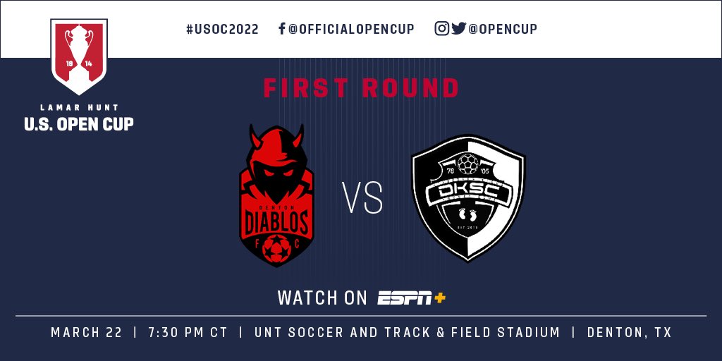 Check out <a href="/DentonDiablos/">Denton Diablos FC⭐️</a> in #USOC2022 action tonight at 7:30 p.m. ET here: es.pn/36cq5Iw #NPSL