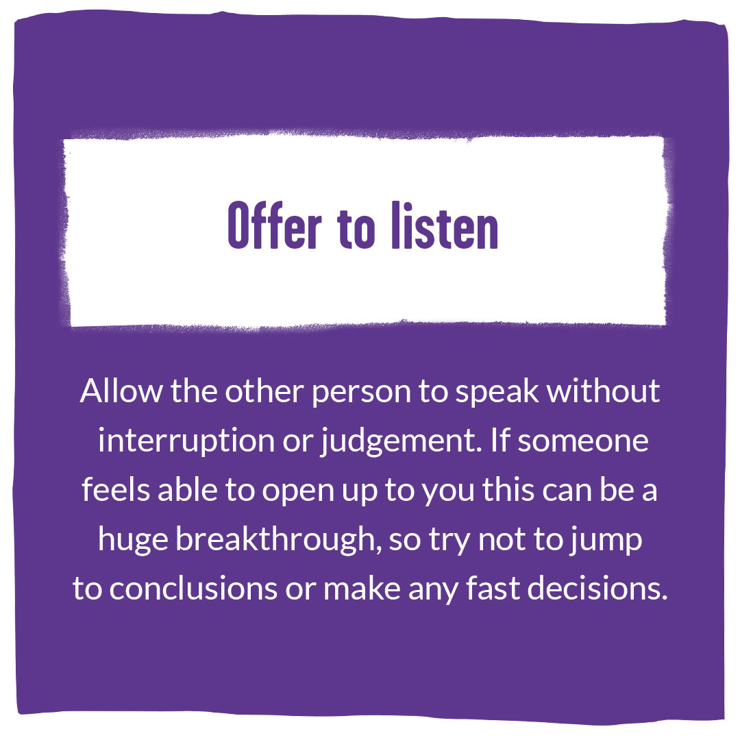 YoungMindsUK's tweet photo. If someone tells you they're self-harming, here are some steps you can take. https://t.co/NKVd9Loddb