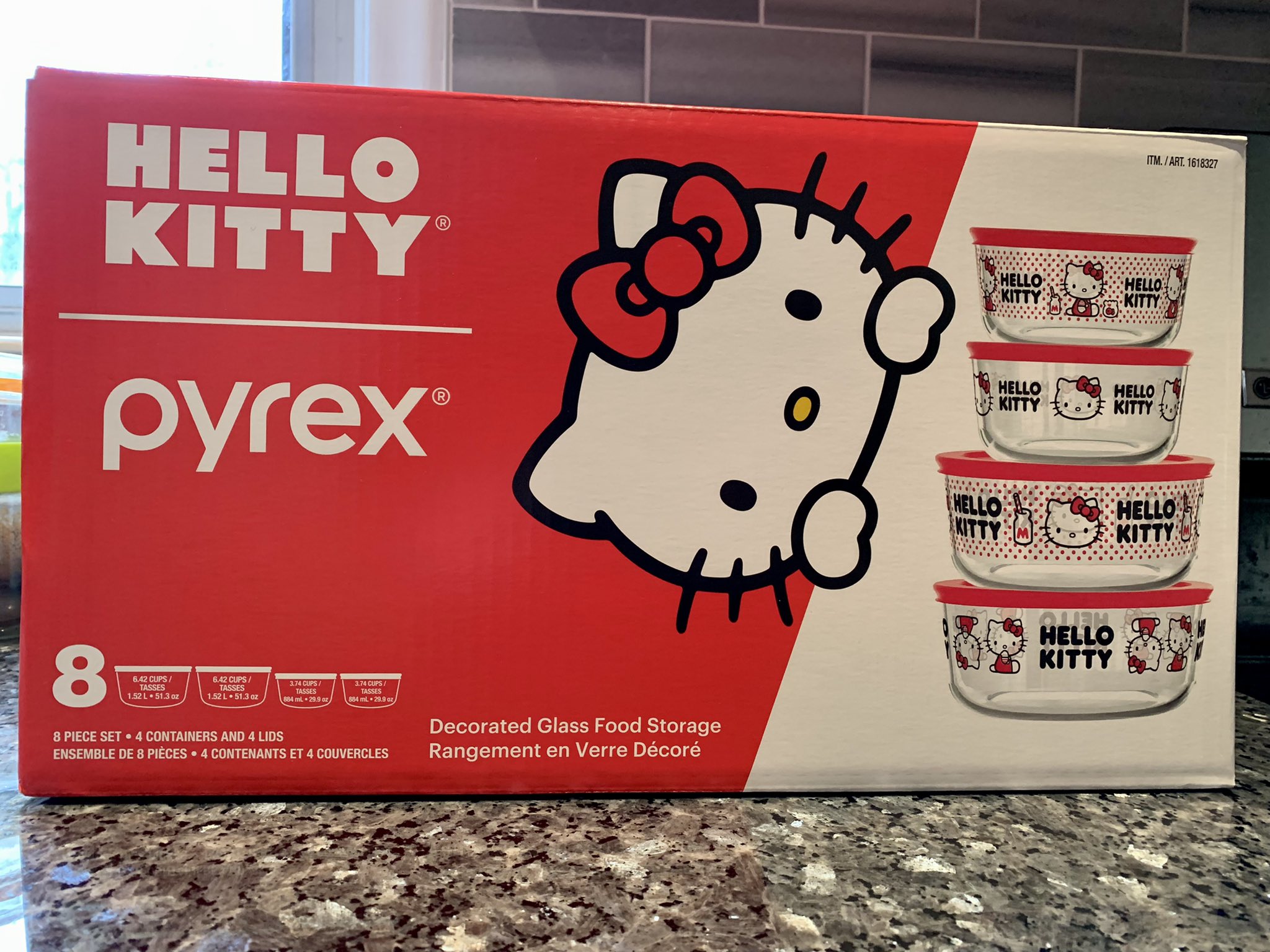 Pyrex Glass 8-piece Hello Kitty Decorated Food Storage Set 
