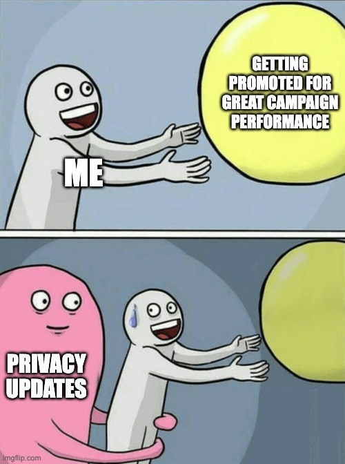 Spectrm_'s tweet photo. A lot of marketers we talk to feel like they're fighting an uphill battle.

This one's for you ✊📈

#marketingmemes #privacyfirst #facebookads #ios14 #cookielessfuture https://t.co/dwCRLiHCKi