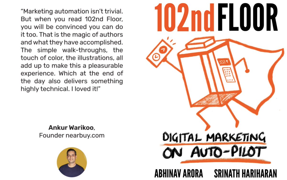 FREE BOOK TO SCALE DIGITAL MARKETING 📈

(pic: what <a href="/warikoo/">Ankur Warikoo</a> said on reading it)

Having spent over $2million on campaigns - I wrote a book about using AUTOMATION to scale marketing in your/clients’ business.

I’ll DM a FREE copy to anyone who RTs this tweet in the next 24hrs ⏰