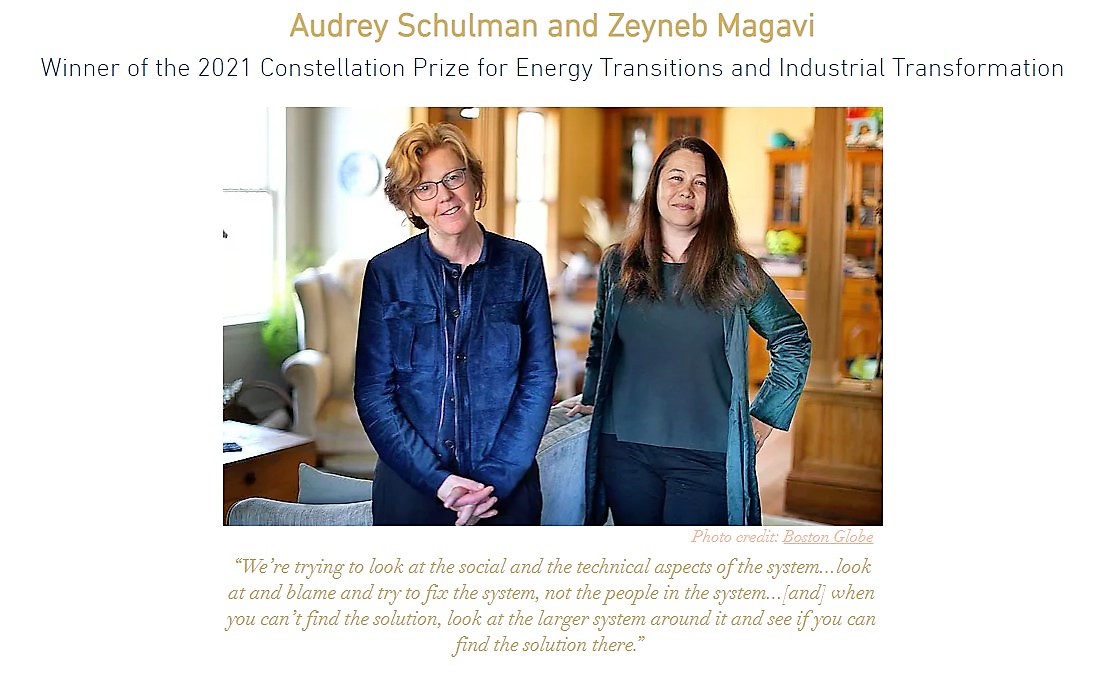 Congratulations to Audrey Schulman and Zeyneb Magavi, Winners of the 2021 Constellation Prize for Energy Transitions and Industrial Transformation! Register to hear them and others accept the <a href="/ConstellPrize/">Constellation Prize</a>  on April 8th at 10am PT/1pm ET. bit.ly/3ij2KH #geothermal