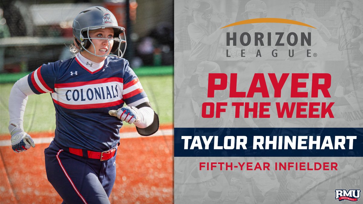 RMUSoftball's tweet photo. HONORS: Rhinehart Named @HorizonLeague Player of the Week

🖱️: https://t.co/zjmoBokz7H
📆: https://t.co/tNRJcKCraY
📱: https://t.co/lxq4zC1eXx
📊: https://t.co/1J2zX64KbZ

#BobbyMo | 🔵🥎🔴 https://t.co/vzyLSS5Zia