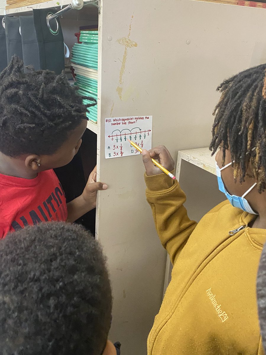 MsEllis9's tweet photo. Fraction Unit Review with “Around the Room” word problems! #ROLLINS #4thGrade #Math https://t.co/m5A4cfSuay
