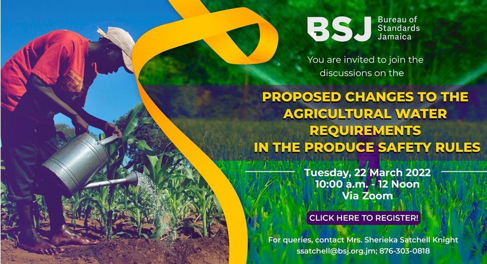 industryminja's tweet photo. #HappeningNow
The Bureau of Standards Jamaica, through the Food Safety Modernization Branch, invites you to join our stakeholder session TODAY, Tuesday, 22 March 2022 at 10:00 a.m. (See flyer below)
Registration link:
https://t.co/Hl9JfJc6qS
#MIIC #BSJ #StakeholderSession https://t.co/3TRXGyvqAO