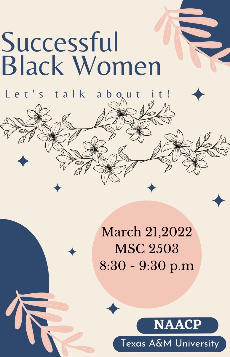 We will be having a GBM this Wednesday, March 23 at 8:30pm in MSC 2503 by our Women in NAACP chair. See you there!