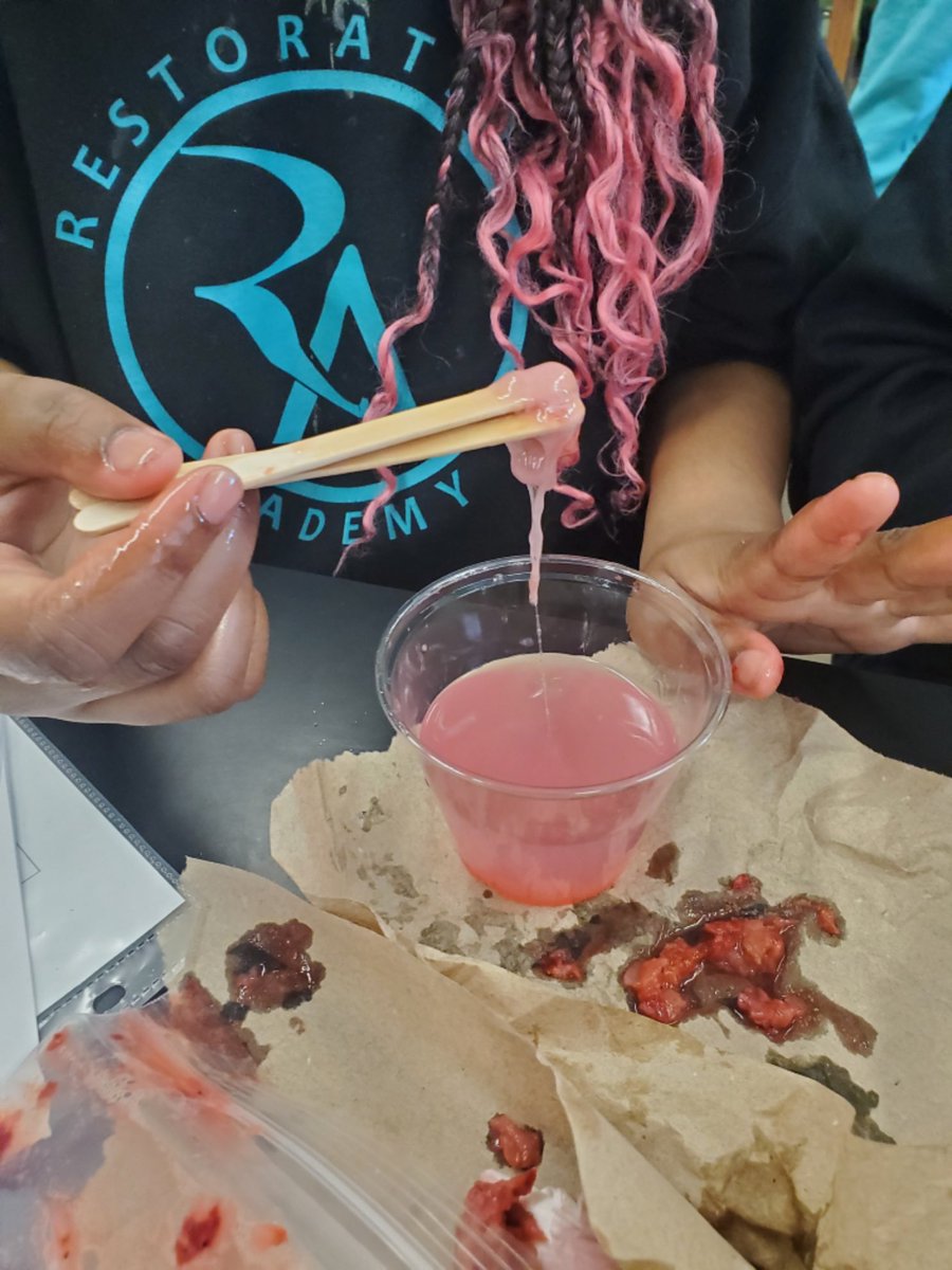 Future Leaders extracting DNA from a strawberry.