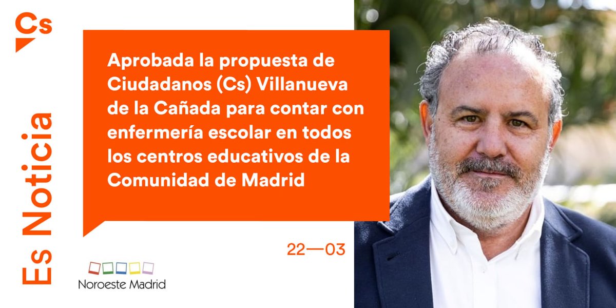 JavierVerdasco's tweet photo. Ciudadanos Villanueva de la Cañada consigue impulsar la figura de la enfermera escolar en todos los centros de la Comunidad: https://t.co/xTnqBDw9n4 https://t.co/BkkAbF5KRQ