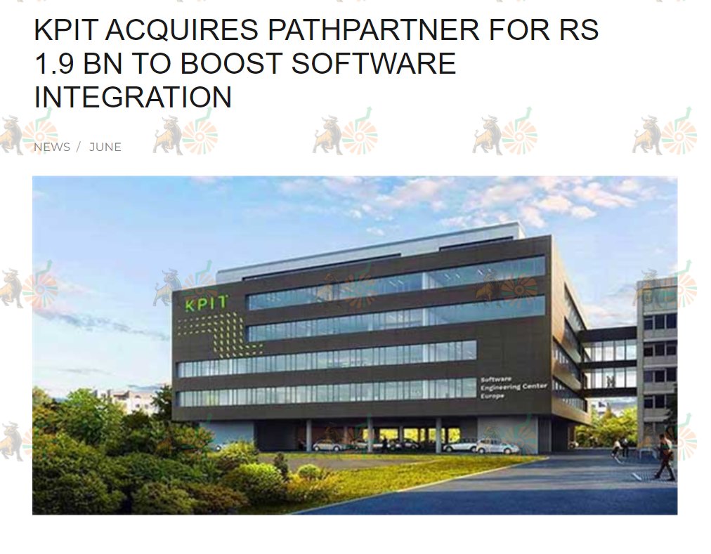  #KPIT  #Acquisition #PathPartner*Design service & solution provider of OS S/w & low-level S/w for Automotive, Camera, Radar & Multimedia devices #FutureMobility*S/w & feature development in Autonomous Driving, ADAS & vehicle safety & integration + validation #NB10x(11/16)