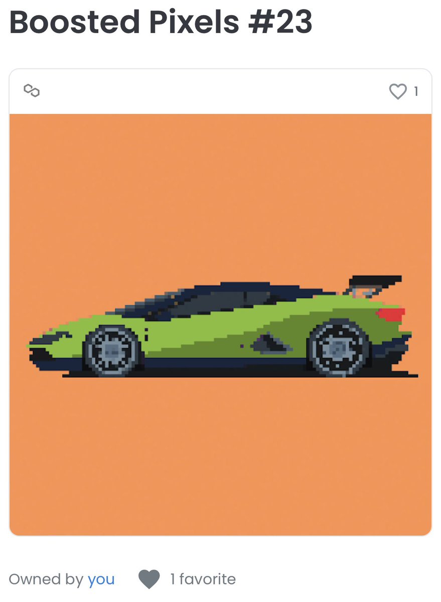 BoostedPixels's tweet photo. Boosted Pixels #23 has been minted.  It’s ready to go from the showroom floor to the race track https://t.co/BAew6bHFis #nft #NFTCommunity #NFTCollection #NFTdrop #NFTProject #nftart #nftcollector #NFTGame #NFTdrop #NFTProject #NFTshill https://t.co/v1zCxB9XpX