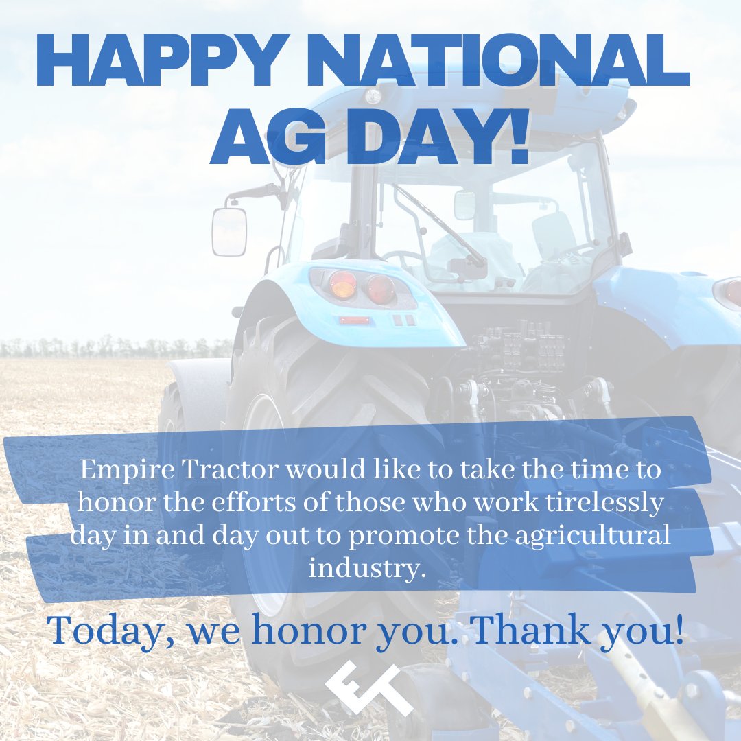 EmpireTractor's tweet photo. Thank you farmers and producers! #AgDay22 #NationalAgDay #thankafarmer https://t.co/C6OBitpJij