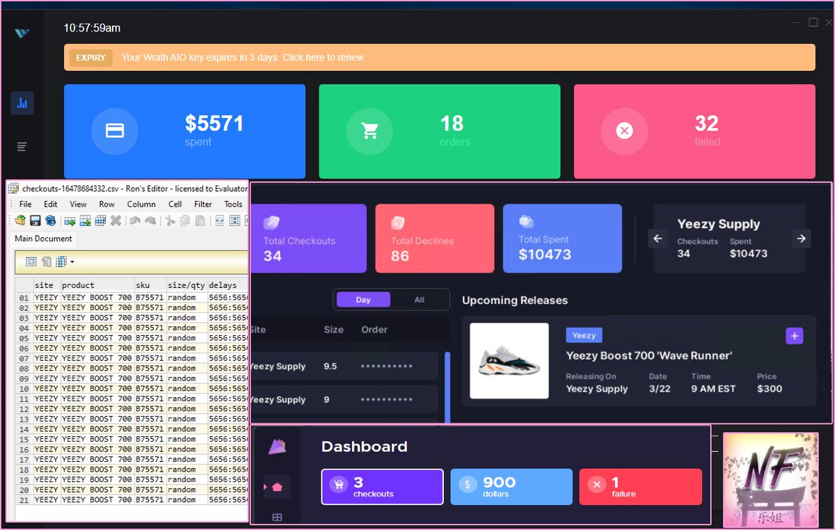 🥱I think I need some coffee now.
Bots: <a href="/tricklesuccess/">Trickle Success Page</a> <a href="/wrathsoftware/">maxh</a> <a href="/ValorAIO/">Valor</a> <a href="/PrismAIO/">Prism</a> 
Proxies: <a href="/KermitProxies/">Kermit Proxies</a> ISPs! 
<a href="/PettiProxies/">PettiProxies</a> subnet!
<a href="/DiamondProxies/">💎</a> <3
Cook group? Nah. <a href="/NeFnF_/">NeFnF</a> the mini cook group and ACO heaven <3