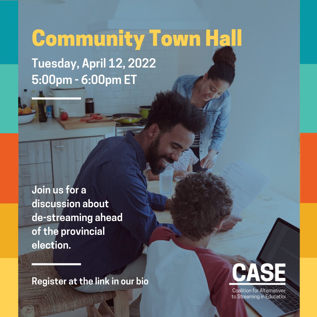 endstreaming's tweet photo. Have you registered for our virtual community town hall yet? Join CASE next Tuesday for a discussion about de-/streaming ahead of Ontario’s provincial election. Together we can #endstreaming! Link in bio. #onted #onpoli https://t.co/iS4zHDKlda