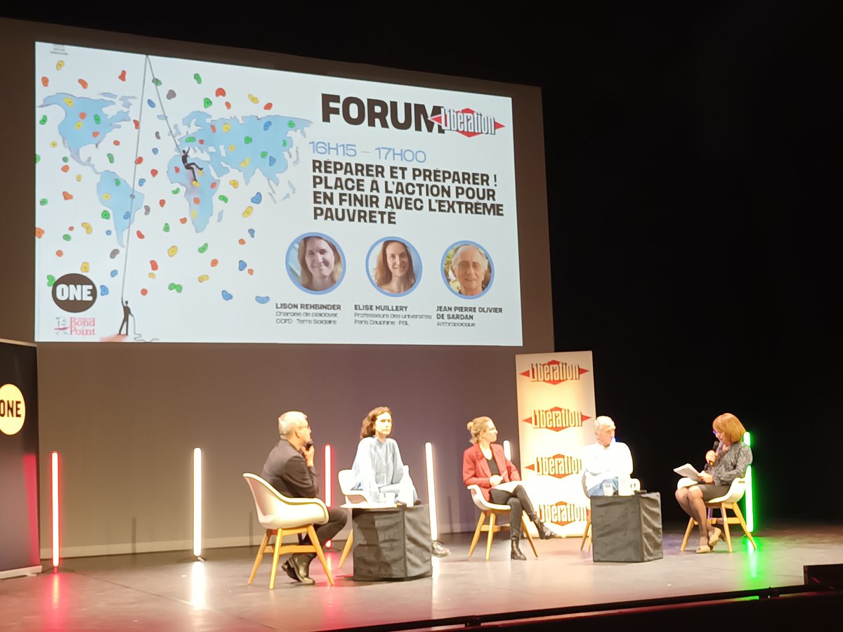 CED2018's tweet image. Clôture du #ForumLibe organisé avec @ONE_Fr  et @libe avec un debat riche sur les actions à mener pour mettre fin à l&apos;extrême pauvreté avec @LisonRehbinder Elise Huillery @DeSardan @ccfd_tsolidaire
