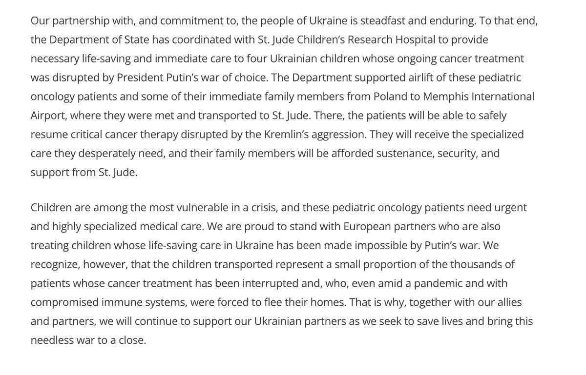 KFILE's tweet photo. The State Department and @StJude are helping evacuate pediatric cancer patients from Ukraine to Memphis for treatment at St. Jude. 

https://t.co/RYB6rbe1Ps https://t.co/qL25ZUFIOV