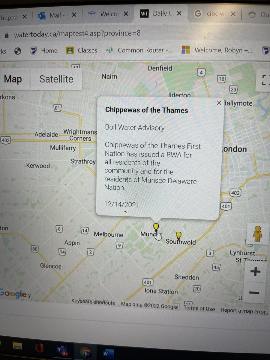 On this #WorldWaterDay it is important to note that all three First Nations communities just outside #LdnONT currently do NOT have safe drinking water coming out of their taps at home. Check out today’s Canada-wide boil water advisories at watertoday.ca. 
<a href="/TVDSB/">Thames Valley DSB</a>