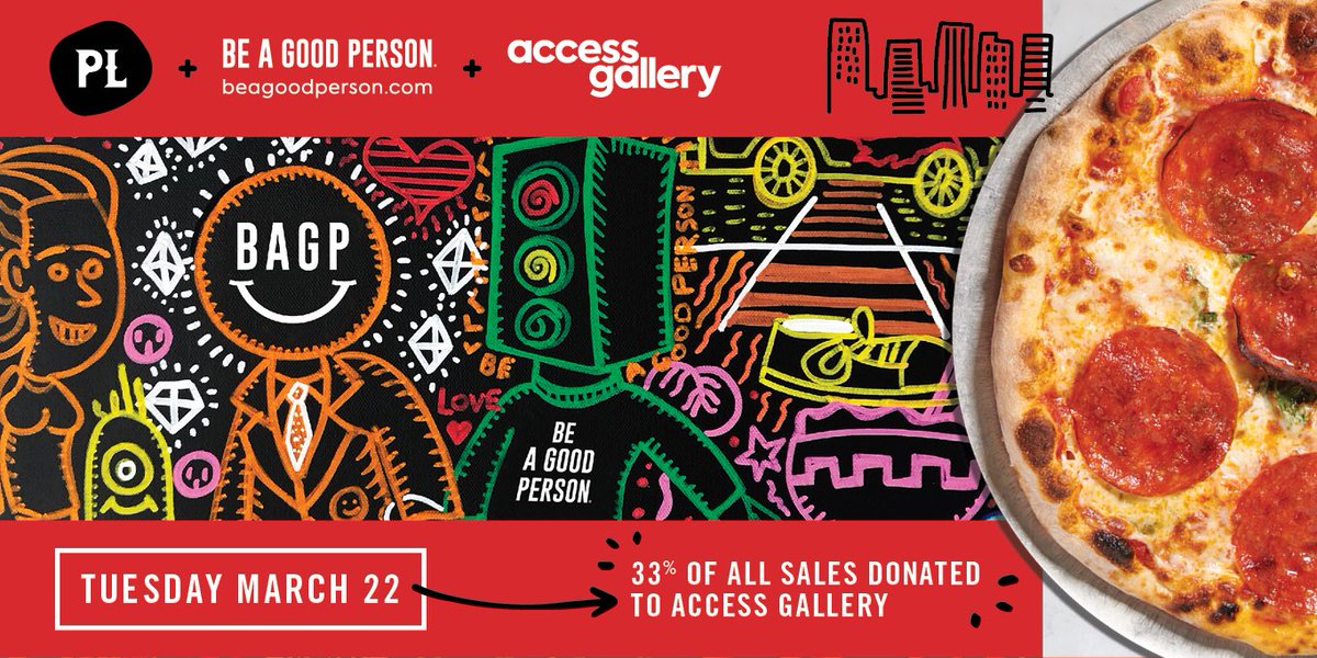 TODAY! 33% of all sales across our Denver pizzerias will go to @accessgallery, an inclusive nonprofit that engages the community by opening doors to creative, educational and economic opportunities for people with disabilities to access, experience and benefit from the arts.