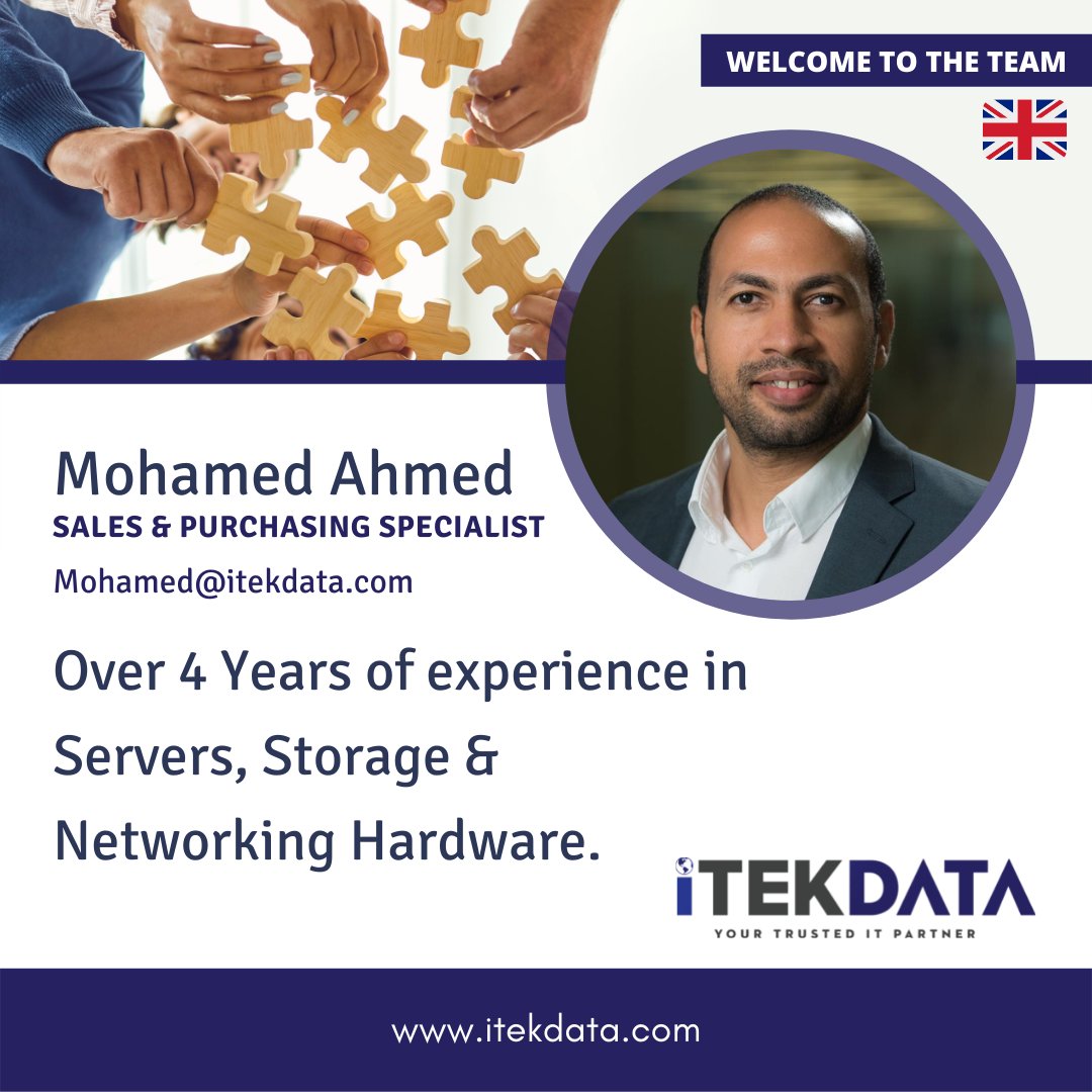 itekdata's tweet photo. 🤩WELCOME TO THE TEAM!

⭐Please join us in welcoming Mohamed Ahmed to the growing iTekData family who will lead Sales &amp; Purchasing in the EMEA region!

#iTekData #ITHardware #NewHire #EMEARegion #EMEA https://t.co/2CSEVCTLue