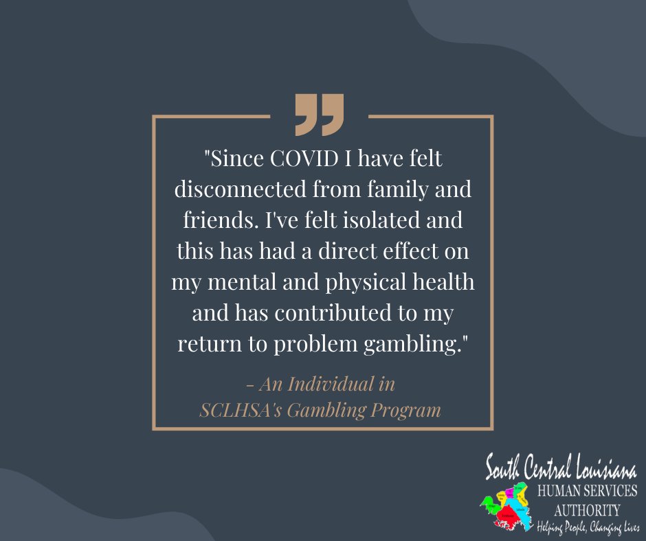 SCLHSA's tweet photo. Individuals with #gambling troubles especially struggled with their addiction during the pandemic. Reach out for help if you are struggling. Call The LA Problem Gambling Helpline 1 877-770-STOP (7867) or visit https://t.co/hcVMHwj2SB for FREE help. #AddictionRecoveryLA https://t.co/p1mmlgKGdV