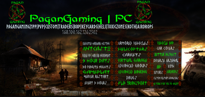 PaganGaming2's tweet photo. ✨🌙 | Pagan_Gaming | 🌙  ✨
                 🖥️  | PC | 🖥️ 

PaganGaming1PP|PVP|Custom|Traders|BBP|Keycards|Heli|ToxicZones |KOTH|Airdrops| 

 ✨ | 168.100.162.126:2302 | ✨

       📍 | 300+ Members! 💯 💯 💯 ➕ https://t.co/Paedy938tb