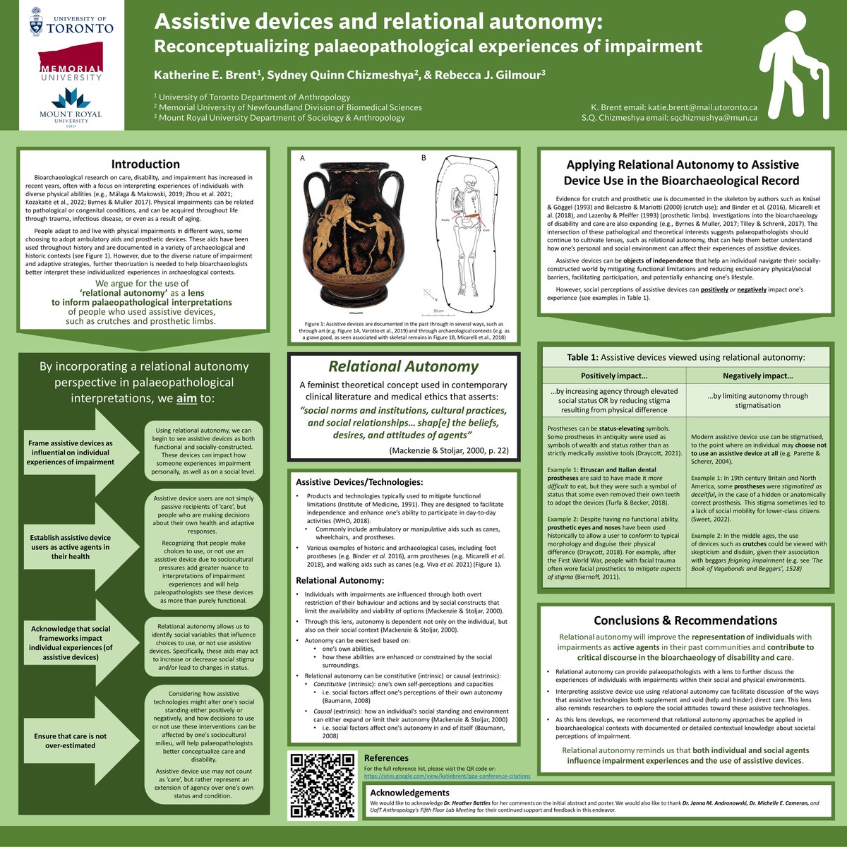 #PPA2022 is on & (virtual) posters are live! Check out @kathbrent, @SChizmeshya, and my poster on '#AssistiveDevices and #RelationalAutonomy: Reconceptualizing #palaeopathological experiences of #impairment'
We'd love to hear from you - pls be in touch if you have comments!