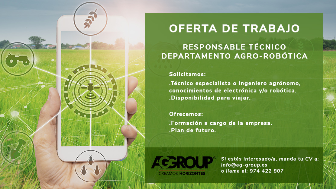 AGGROUPESPANA's tweet photo. Si tienes ganas de formar parte de nuestro equipo, esta oferta te puede interesar.

Buscamos  Responsable Técnico para nuestro departamento de Agro-Robótica.

Si crees que tu perfil encaja con este puesto, envíanos tu CV 📩info@ag-group.es 

#agricultura
#digitalizacion https://t.co/SpFv5DR5p2