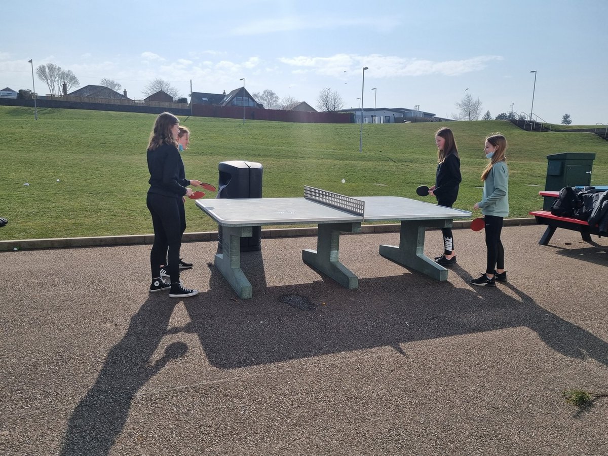 ForAcad's tweet image. Perfect weather to try out our new outdoor table tennis tables this lunchtime #FORopportunitiesforall