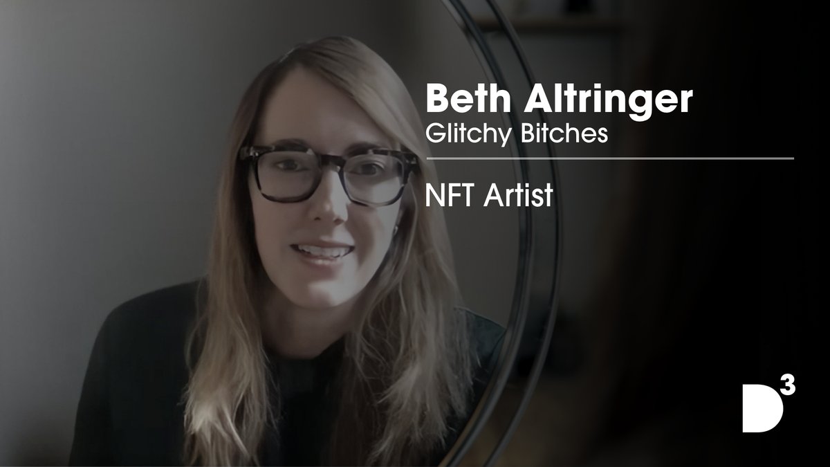 Educator, PhD in Psychology, and artist <a href="/bethaltringer/">Beth Ames Altringer Eagle</a> joins <a href="/LaurieSegall/">Laurie Segall</a> to discuss the inspirations behind the NFT project that emerged from “the hardest year,” of her life, <a href="/glitchybitches/">Glitchy B</a>.
 
Full interview here:d3network.io